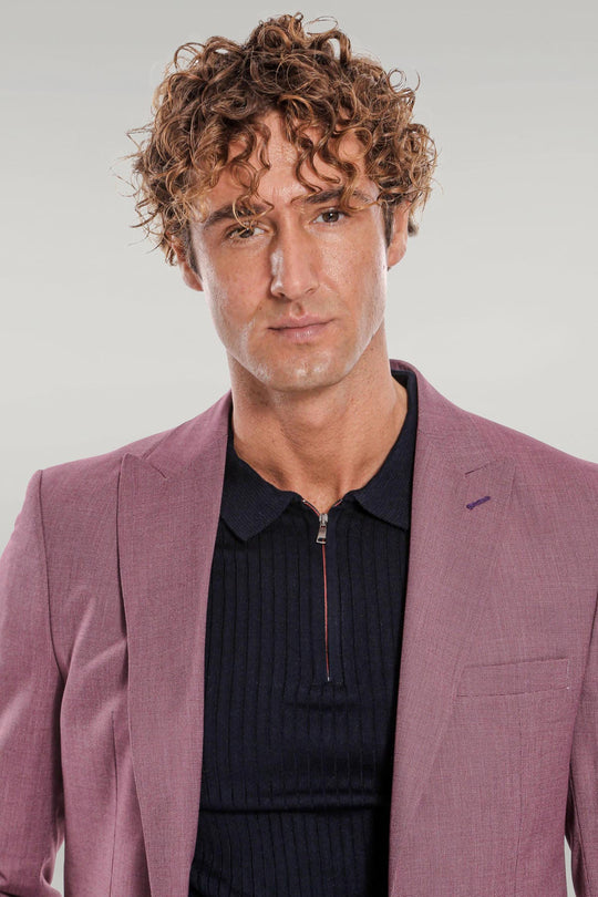 Men's Mauve Textured Slim Fit 2-Piece Suit