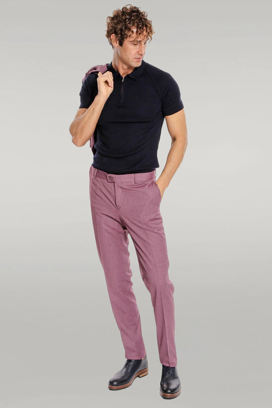 Men's Mauve Textured Slim Fit 2-Piece Suit