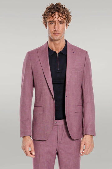 Men's Mauve Textured Slim Fit 2-Piece Suit