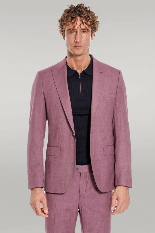 Men's Mauve Textured Slim Fit 2-Piece Suit
