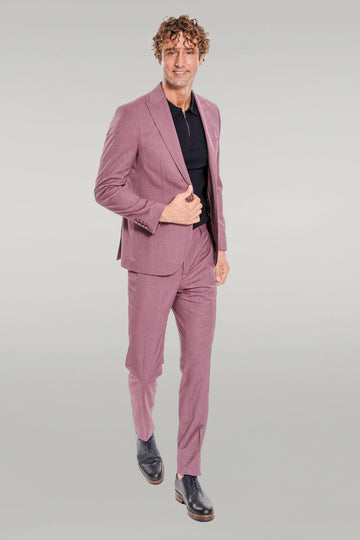 Men's Mauve Textured Slim Fit 2-Piece Suit