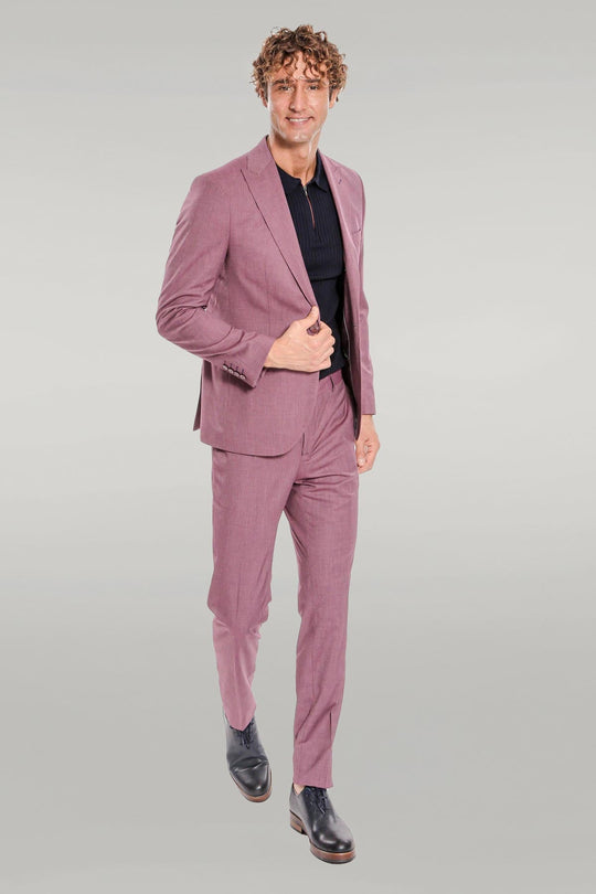 Men's Mauve Textured Slim Fit 2-Piece Suit