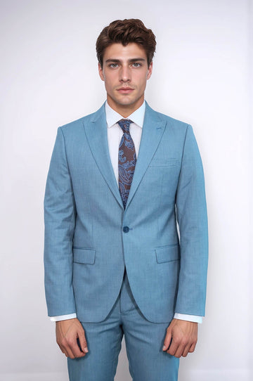 Men's Oil Green Textured Slim Fit 2-Piece Suit