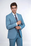 Men's Oil Green Textured Slim Fit 2-Piece Suit