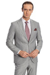 Men's Light Grey Plain 2-Piece Slim Fit Suit
