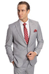 Men's Light Grey Plain 2-Piece Slim Fit Suit