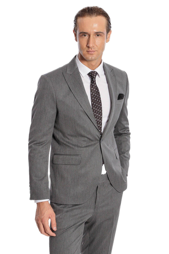 Men's Dark Grey Slim Fit 2-Piece Suit