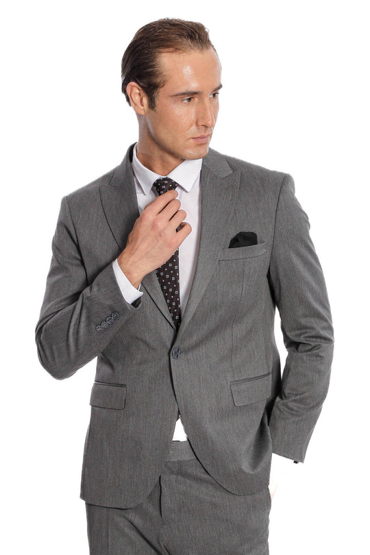 Men's Dark Grey Slim Fit 2-Piece Suit