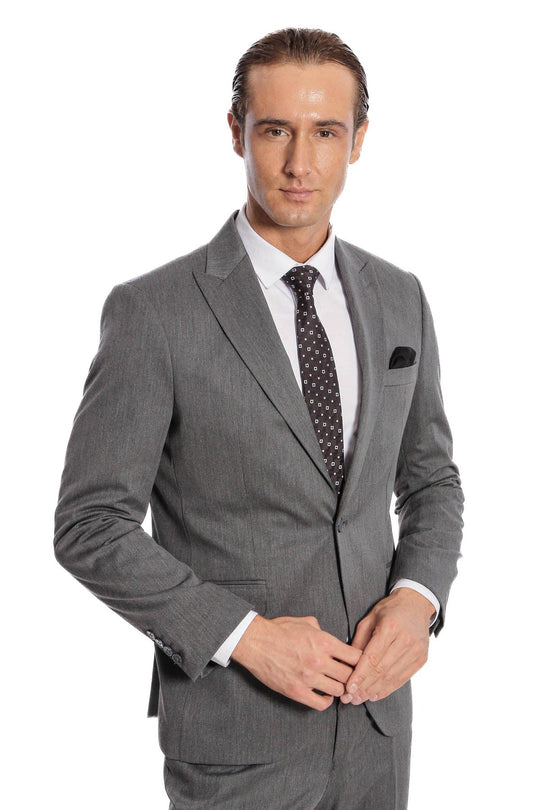 Men's Dark Grey Slim Fit 2-Piece Suit