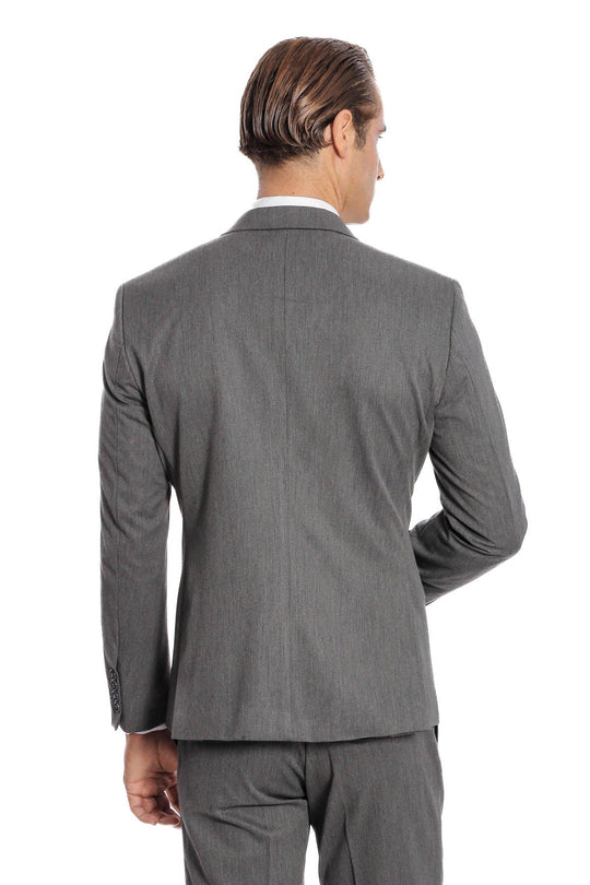 Men's Dark Grey Slim Fit 2-Piece Suit