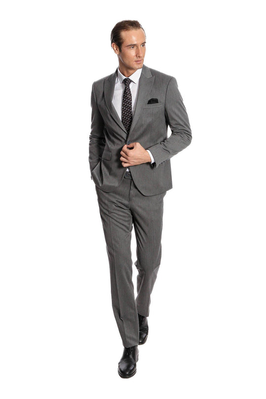 Men's Dark Grey Slim Fit 2-Piece Suit
