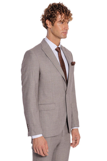 Men's Light Brown Slim Fit 2-Piece Suit