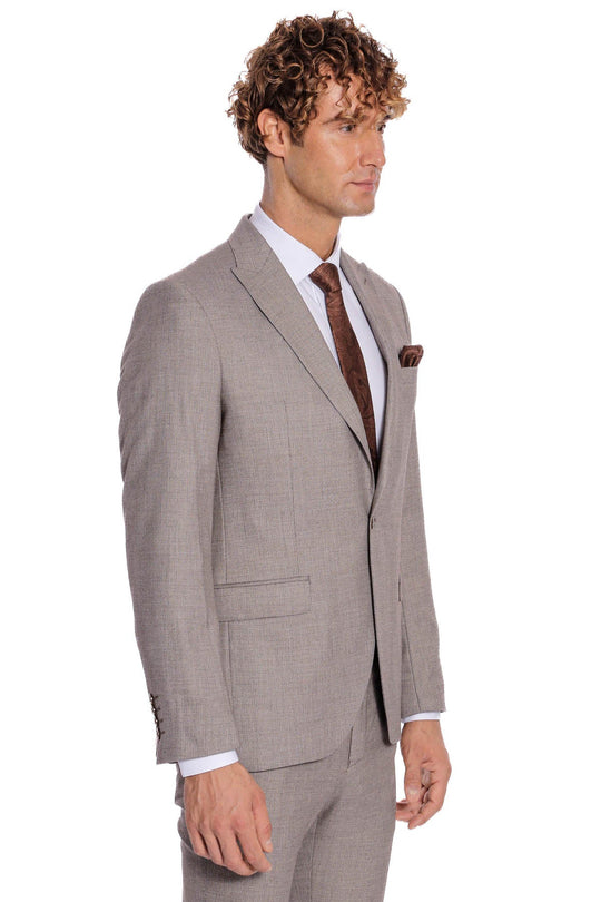Men's Light Brown Slim Fit 2-Piece Suit