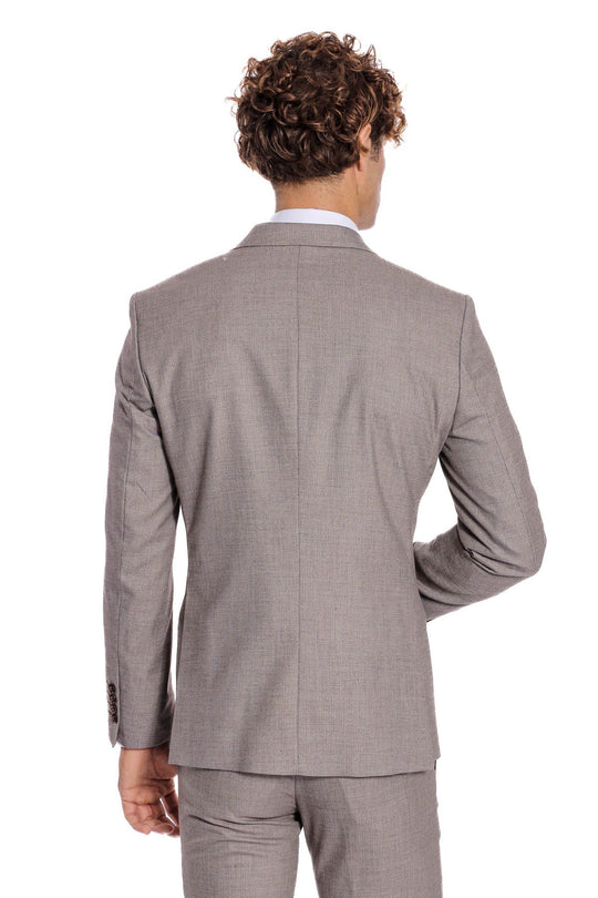 Men's Light Brown Slim Fit 2-Piece Suit