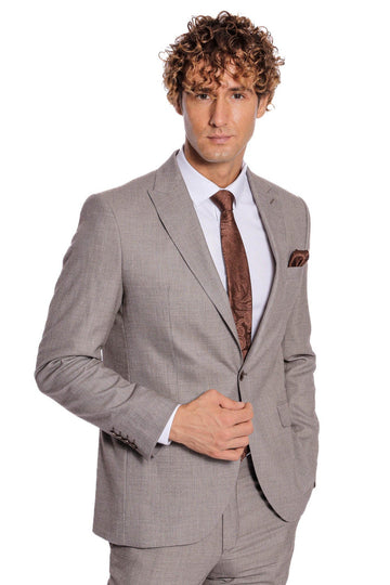 Men's Light Brown Slim Fit 2-Piece Suit