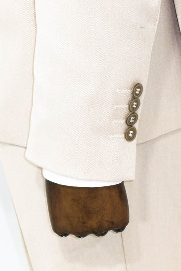 Men's Cream 2-Piece Slim Fit Suit