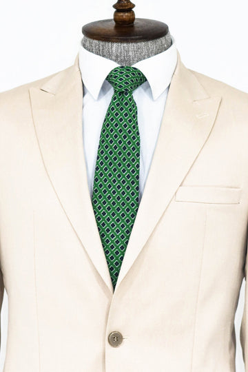 Men's Cream 2-Piece Slim Fit Suit