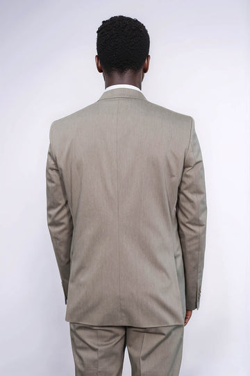 Men's Beige Single-Button 2-Piece Slim Fit Suit