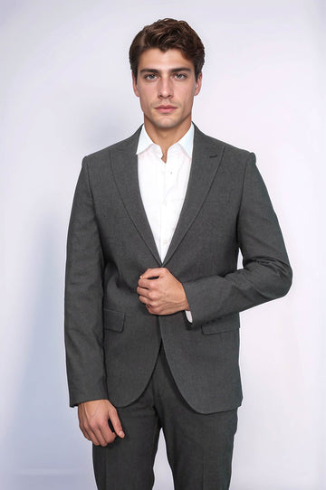Men's Black Single-Button 2-Piece Slim Fit Suit