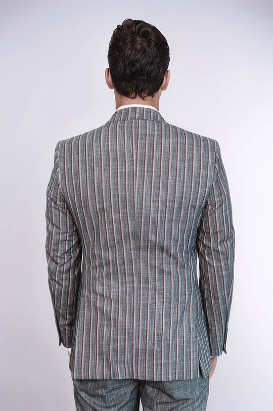 Men's Slate Grey Chalk Stripe Slim Fit 2-Piece Suit