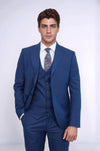 Men's Sapphire Blue 3-Piece Slim Fit Suit