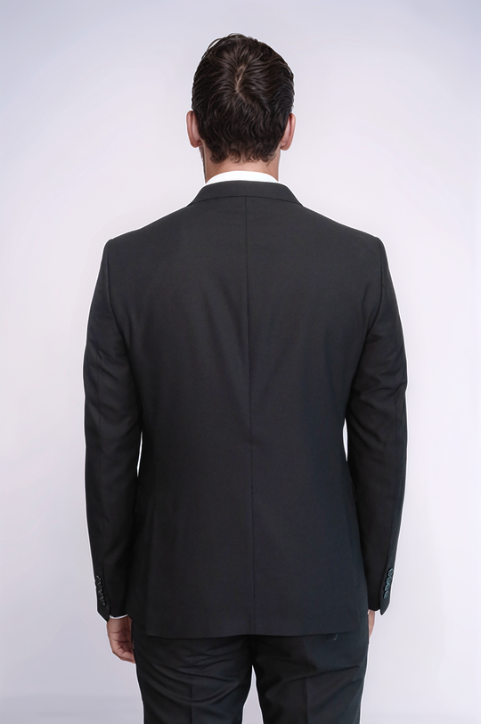 Men's Classic Jet Black 2-Piece Slim Fit Suit