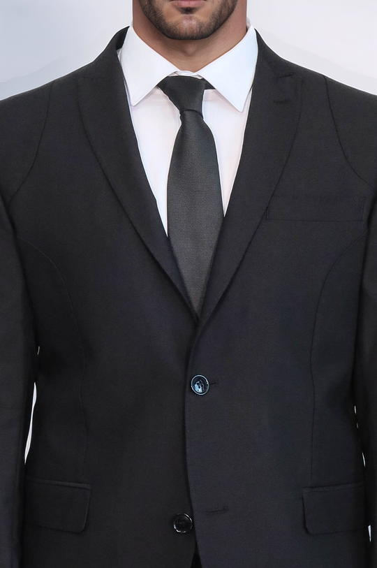 Men's Classic Jet Black 2-Piece Slim Fit Suit