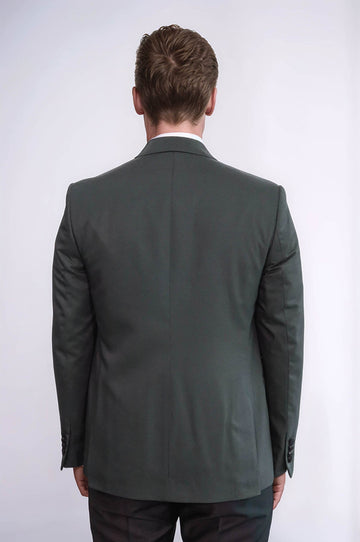 Men's Forest Green Micro-Dot 3-Piece Slim Fit Tuxedo with Velvet Lapel