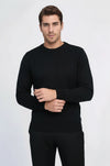 Black Slim Fit Crew Neck Cotton Knit Jumper | Wessi
