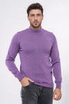 Purple Half Turtleneck Slim Fit Cotton Knit Jumper – Wessi