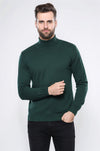 Green Turtleneck Slim Fit Cotton Sweater – Wessi