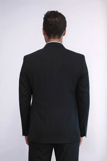Men's Black 3-Piece Slim Fit Suit with Single Button & Tailored Waistcoat