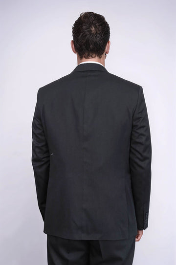 Men's Black 3-Piece Slim Fit Suit with Single Button & Peak Lapel