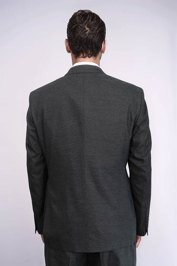 Men's Dark Grey 3-Piece Slim Fit Suit with Peak Lapel & Tailored Waistcoat