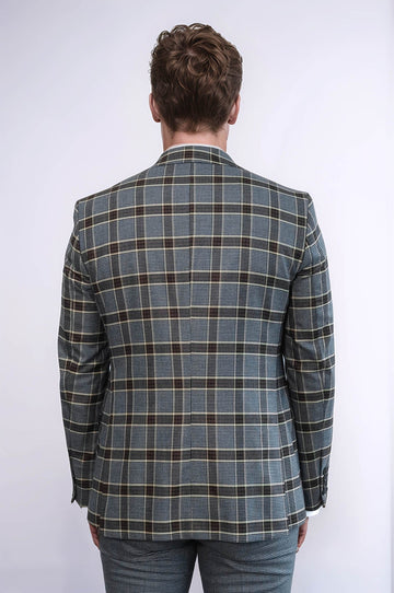 Men's Anthracite Windowpane Check 3-Piece Combination Suit