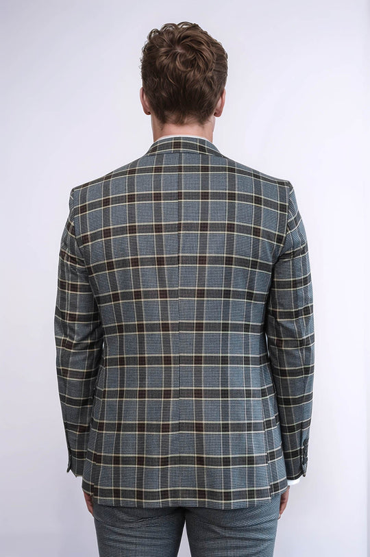 Men's Anthracite Windowpane Check 3-Piece Combination Suit