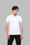 Men's White Plain Slim Fit Polo T-Shirt | Wessi
