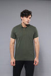 Men's Khaki Plain Slim Fit Polo T-Shirt | Wessi