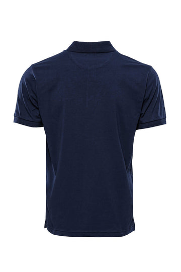 Slim Fit Navy Blue Polo Collar T-Shirt — Wessi