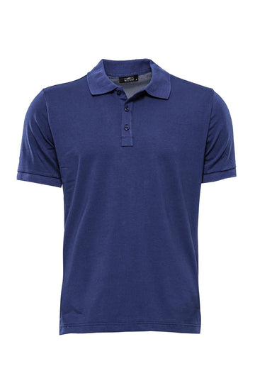 Slim Fit Sky Blue Polo Collar T-Shirt — Wessi