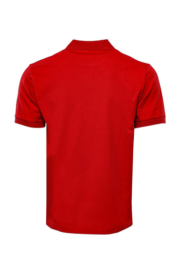 Men's Red Slim Fit Polo Collar T-Shirt | Wessi