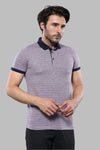 Men's Pink Patterned Slim Fit Polo T-Shirt | Wessi