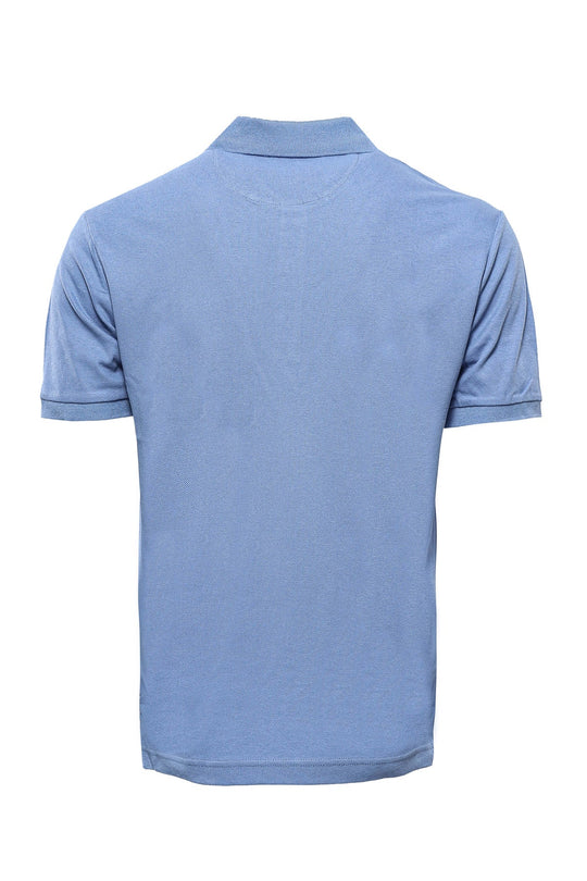 Slim Fit Blue Oxford Polo Collar T-Shirt — Wessi