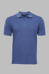 Slim Fit Blue Oxford Polo Collar T-Shirt — Wessi