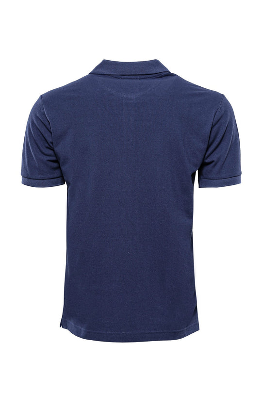 Slim Fit Navy Oxford Polo Collar T-Shirt — Wessi