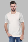 Crew Neck Patterned Knitted T-Shirt in Cream | Wessi