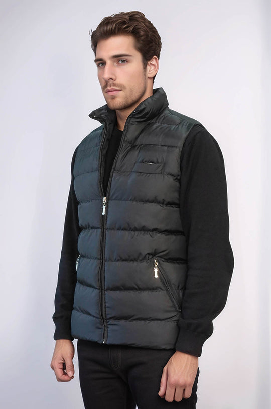 Black Slim Fit Quilted Zip Pocket Gilet – Wessi