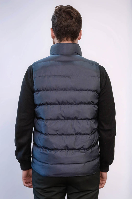 Navy Blue Slim Fit Quilted Down Vest | Wessi