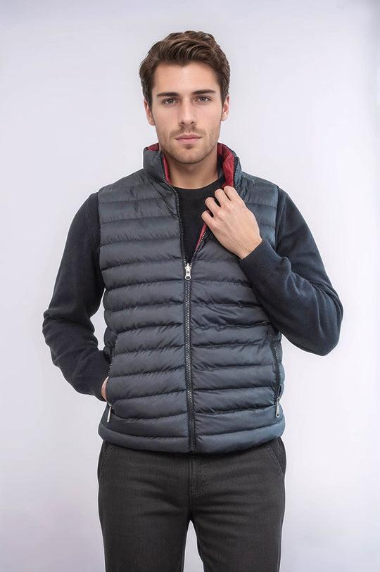 Black Reversible Slim Fit Quilted Gilet – Wessi