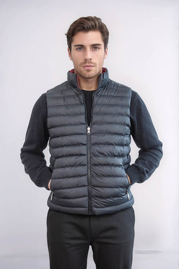 Black Reversible Slim Fit Quilted Gilet – Wessi